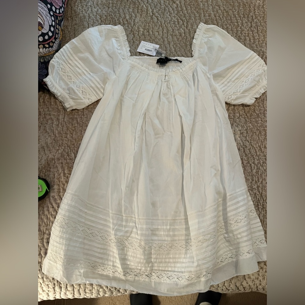 Hatch Ivory Nursing Dress with Lace Detail